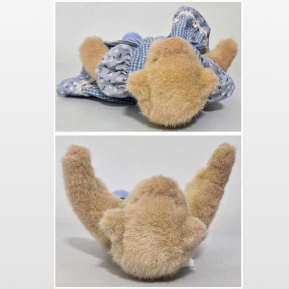 Vintage Muffy Vanderbear Teddy Bear Down On The Farm Blue Floral Dress VTG - Picture 9 of 13